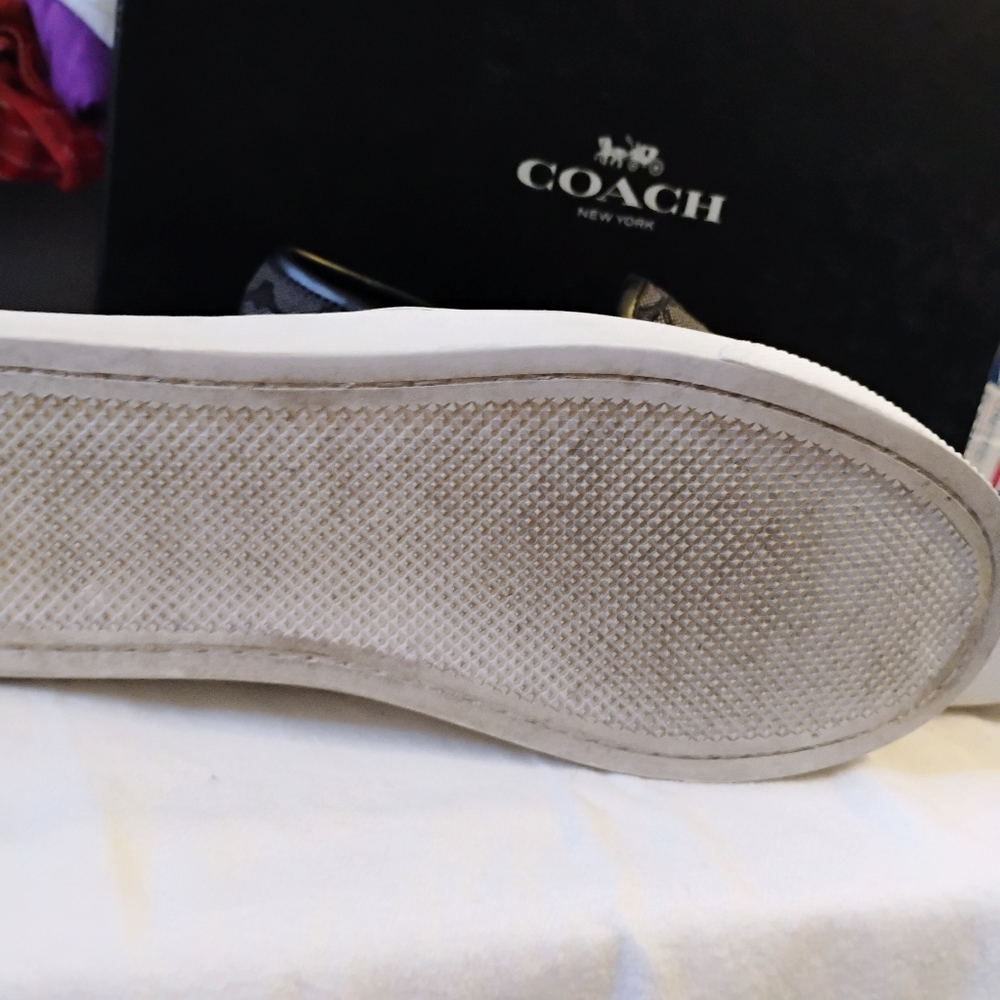 Coach Women's Black Slip-On Monogram Canvas Sneakers - Picture 3 of 3